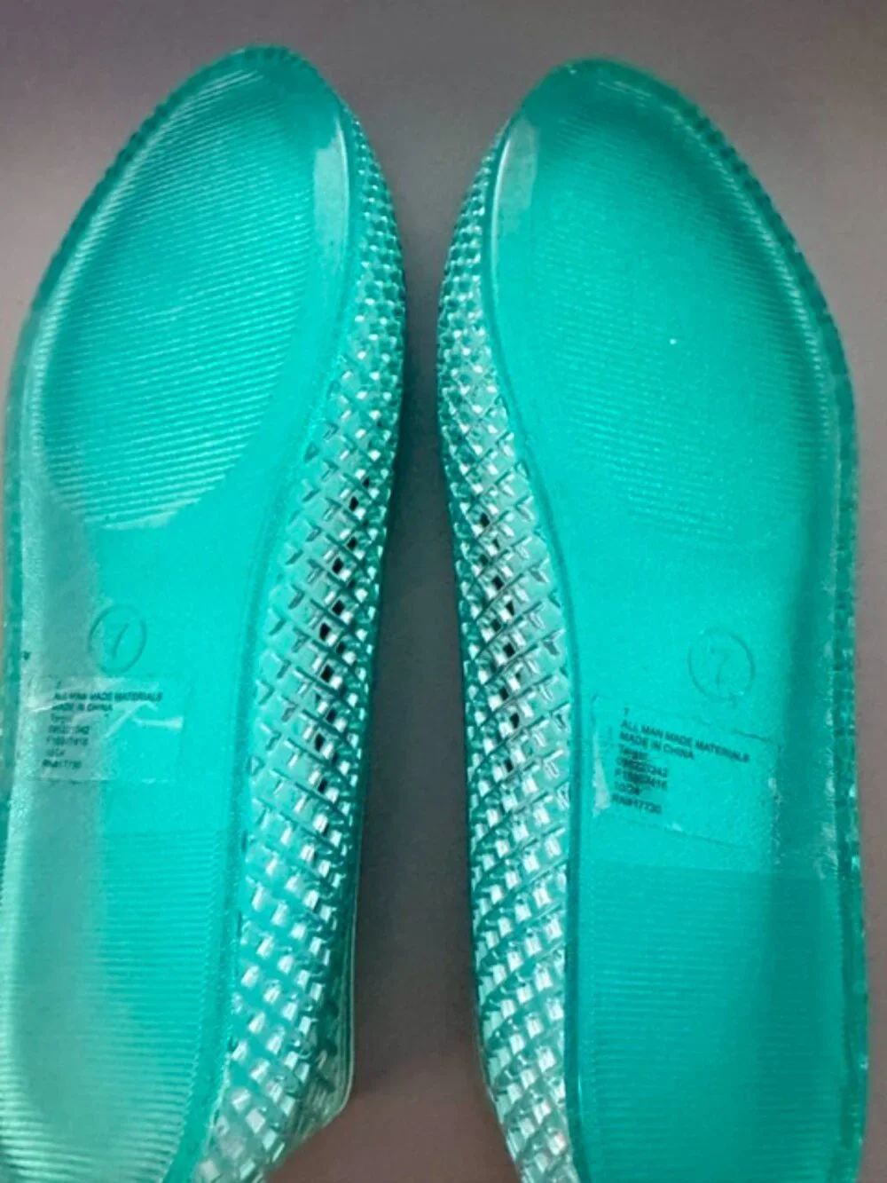 Wild Fable Turquoise Jelly Flats Womens Size 7 Removable Insert Pointed Toe